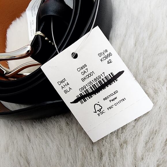 NEW J. Crew Men's Black Leather Round Buckle Dress Belt - Picture 4 of 14